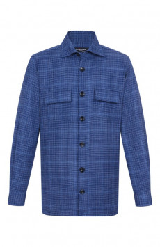 Рубашка из шерсти и шелка Kiton