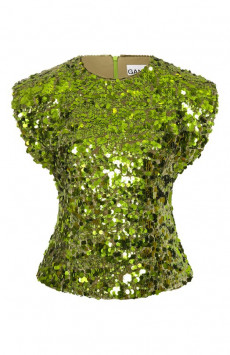 Топ с отделкой пайетками Ganni