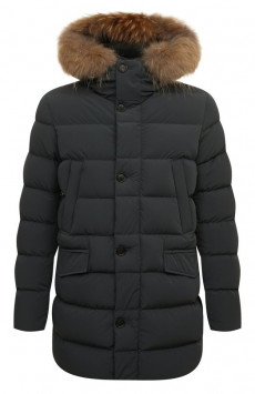 Пуховик с отделкой из енотовидной собаки Hetrego
