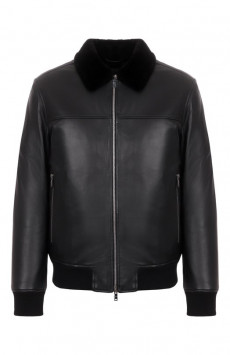 Кожаный бомбер с меховой отделкой MVST