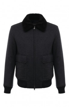 Бомбер с воротником из нутрии MVST