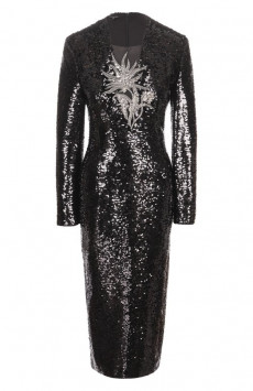 Хлопковое платье с отделкой пайетками YANINA
