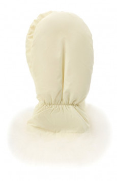 Пуховые варежки с отделкой из песца Yves Salomon Enfant